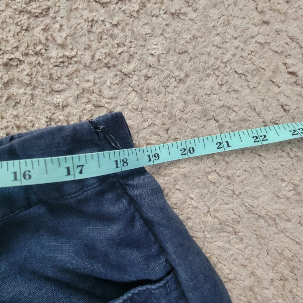 J. Jill Love Linen XL Wide Leg Side Zip Ankle Pants Navy - Picture 4 of 14